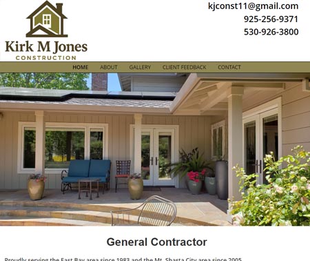Kirk Jones Construction custom website design project